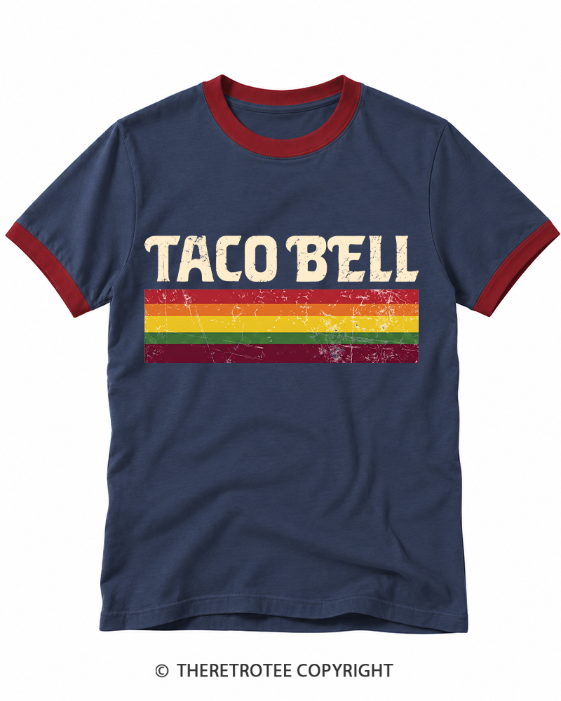 TheRetroTee Vintage Taco Paper Ringer T-shirt