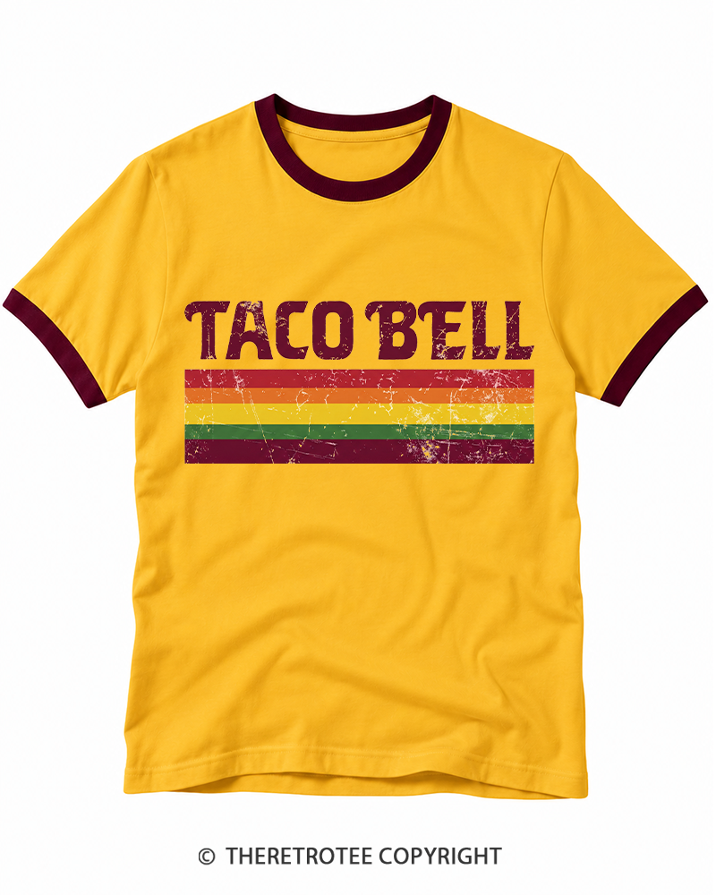 TheRetroTee Vintage Taco Paper Ringer T-shirt