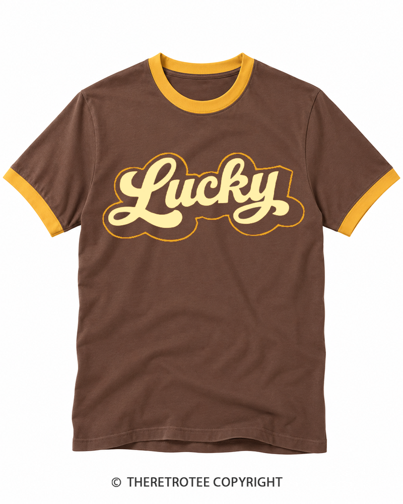 TheRetroTee 1970s Lucky Retro Ringer T-shirt