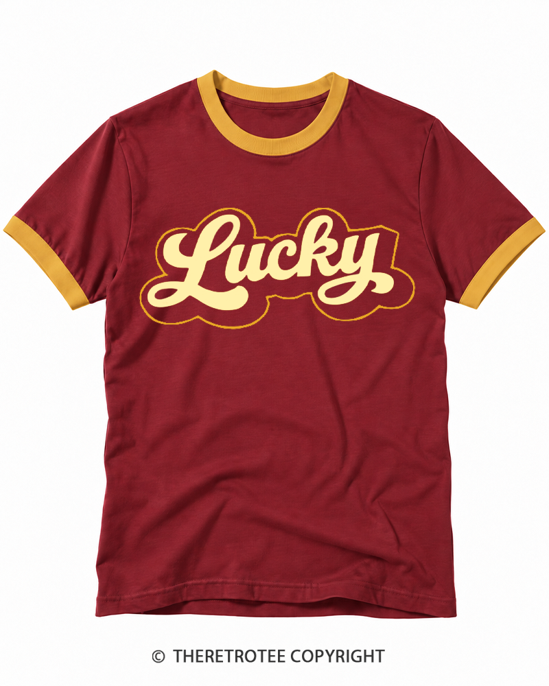 TheRetroTee 1970s Lucky Retro Ringer T-shirt