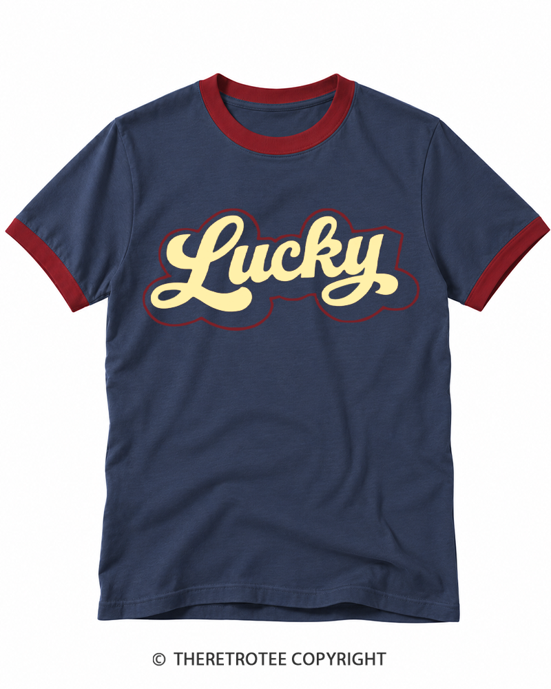 TheRetroTee 1970s Lucky Retro Ringer T-shirt