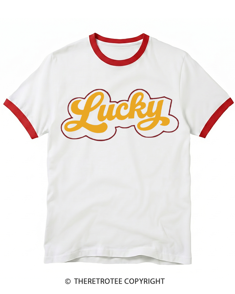 TheRetroTee 1970s Lucky Retro Ringer T-shirt