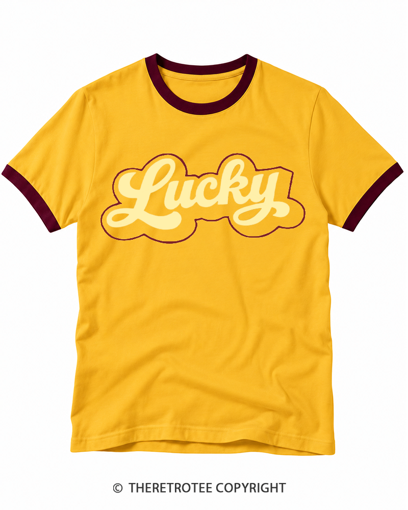 TheRetroTee 1970s Lucky Retro Ringer T-shirt