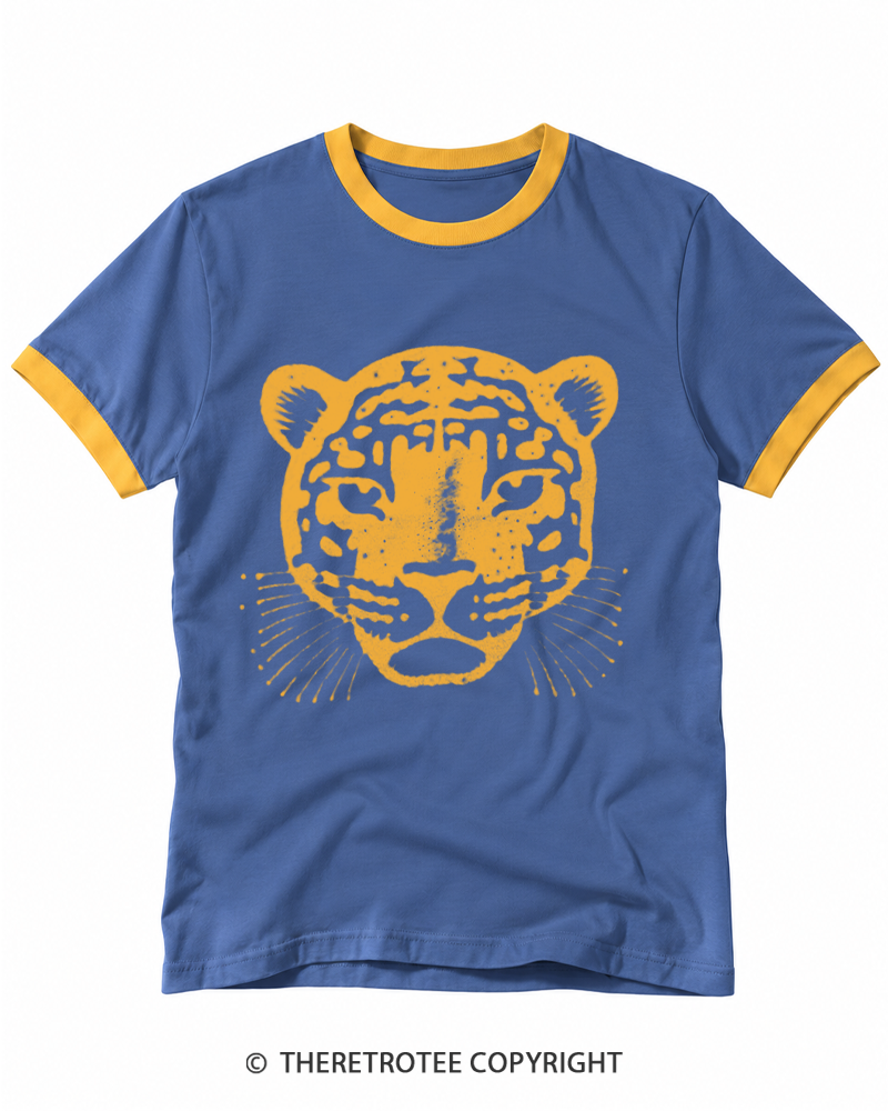 TheRetroTee 1980s Vintage Tiger Graphic Ringer T-shirt