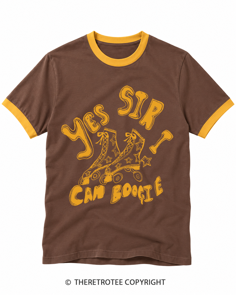 TheRetroTee 1970s Yes Sir I Can Boogie Ringer T-shirt