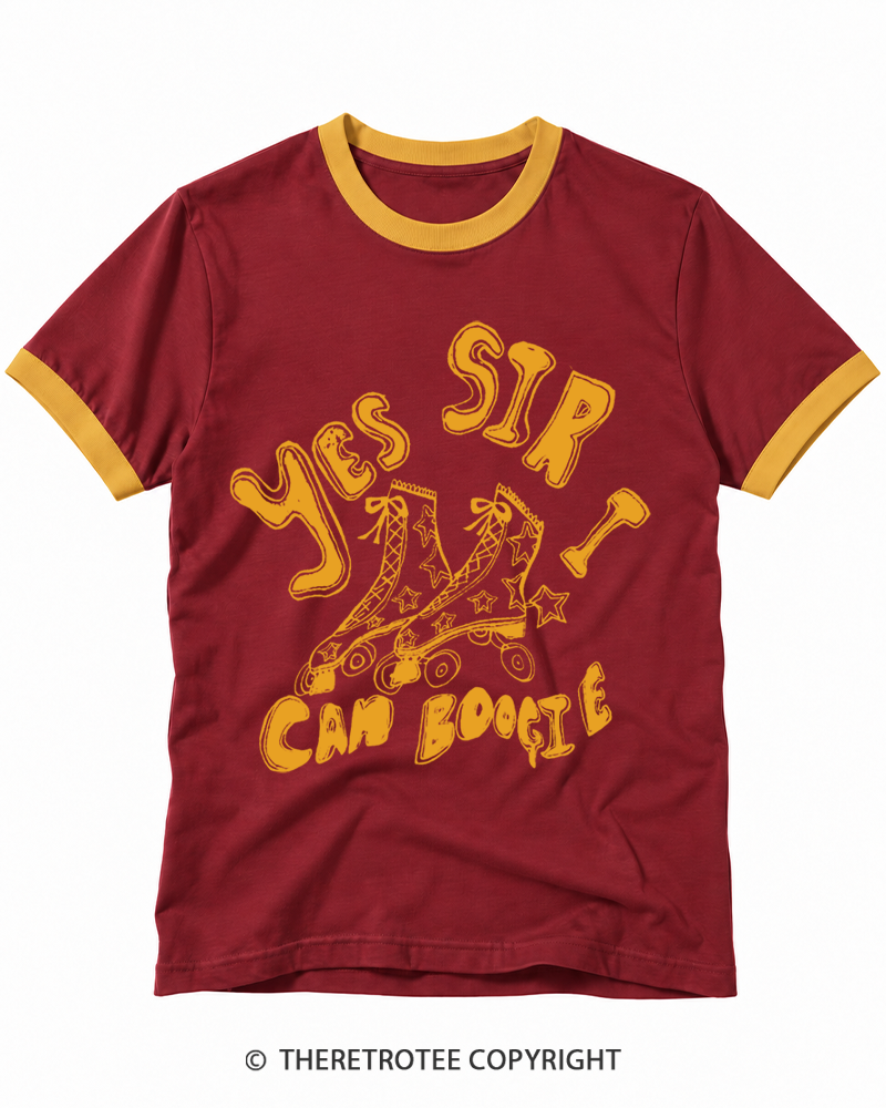 TheRetroTee 1970s Yes Sir I Can Boogie Ringer T-shirt