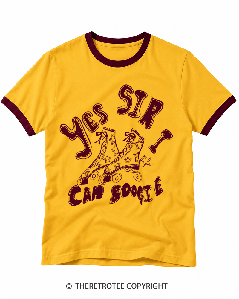 TheRetroTee 1970s Yes Sir I Can Boogie Ringer T-shirt