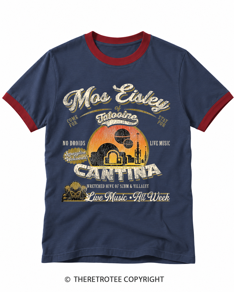 TheRetroTee Desert Outpost Cantina 1980s Ringer T-shirt