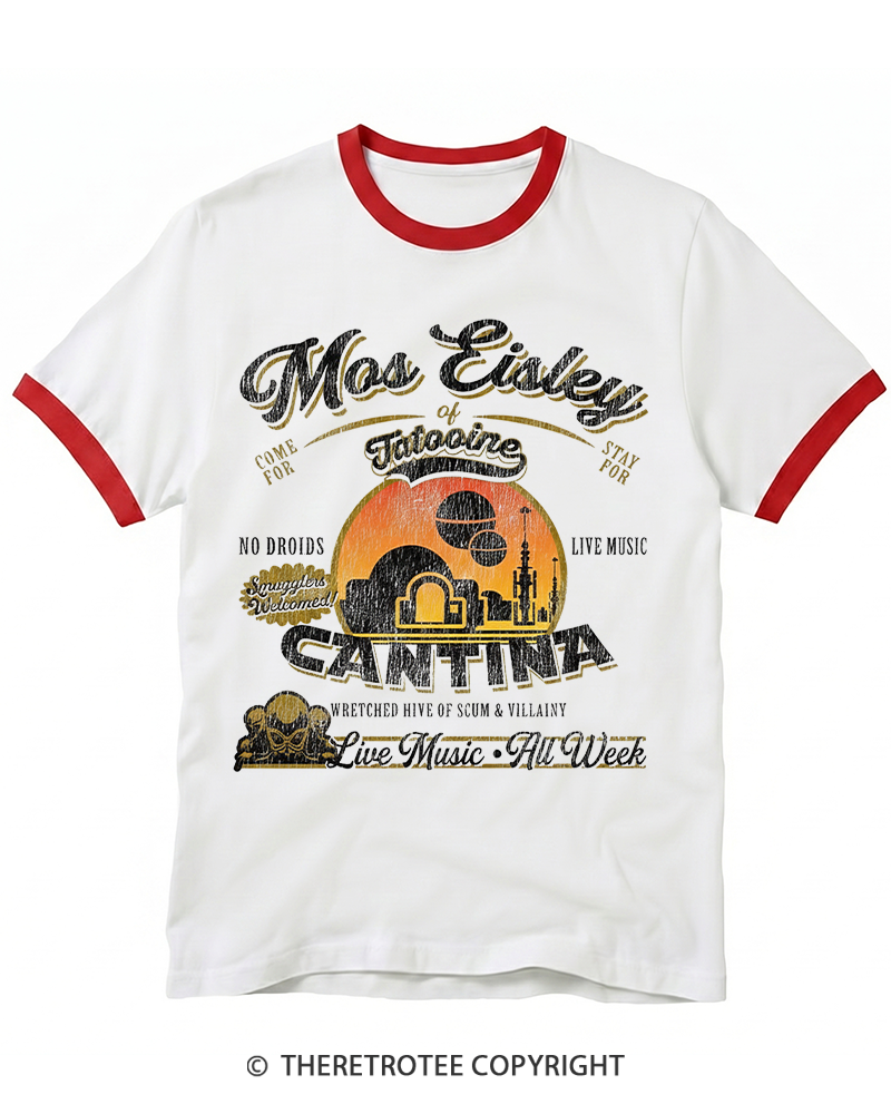 TheRetroTee Desert Outpost Cantina 1980s Ringer T-shirt