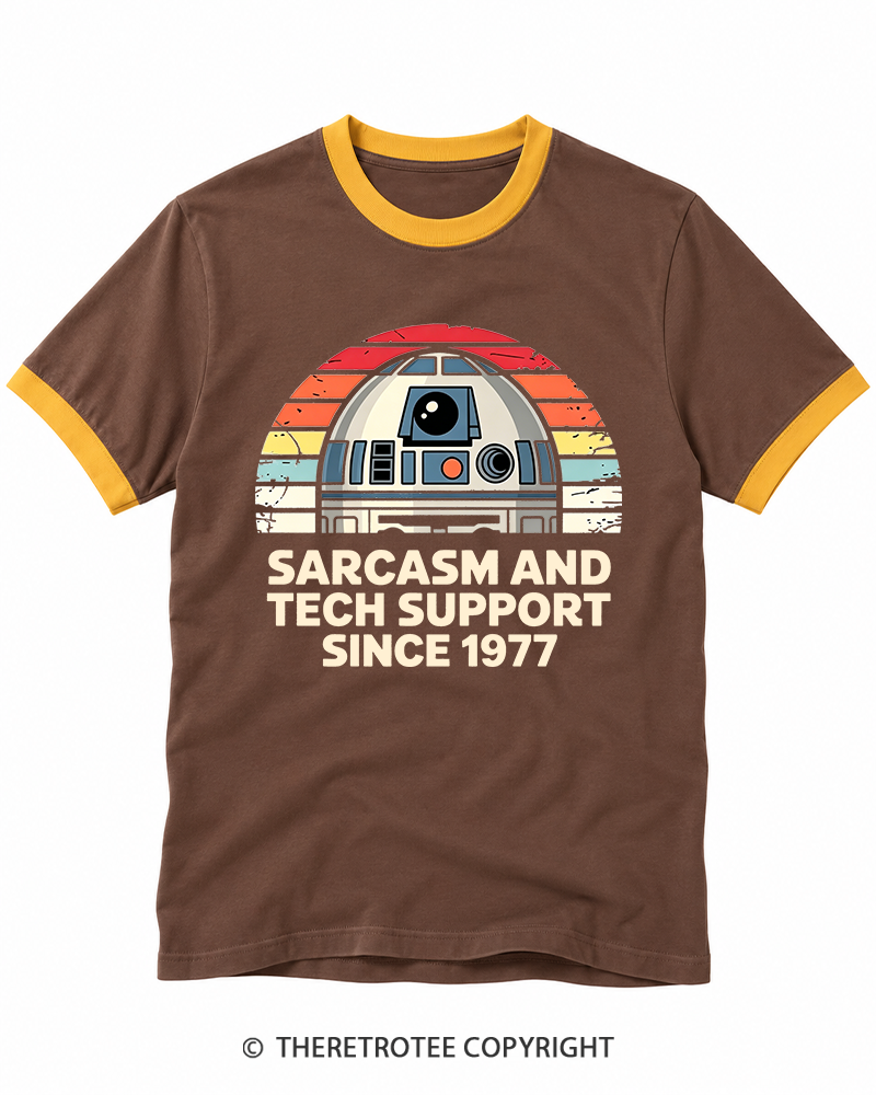 TheRetroTee Sarcasm And Tech Support Since 1977 Ringer T-shirt