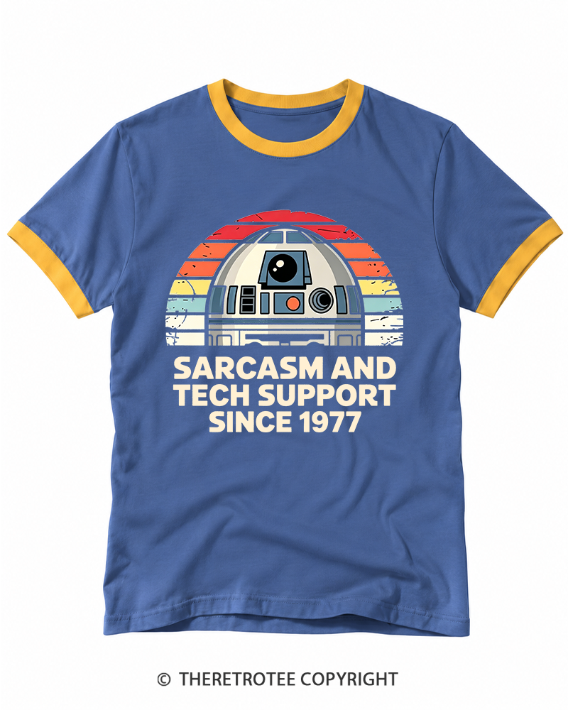 TheRetroTee Sarcasm And Tech Support Since 1977 Ringer T-shirt