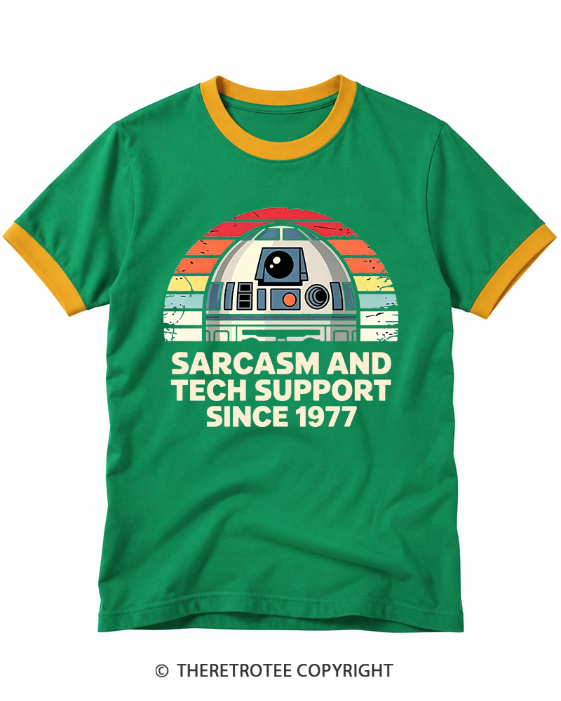 TheRetroTee Sarcasm And Tech Support Since 1977 Ringer T-shirt