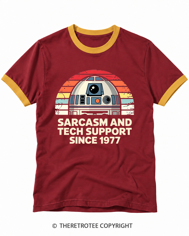 TheRetroTee Sarcasm And Tech Support Since 1977 Ringer T-shirt