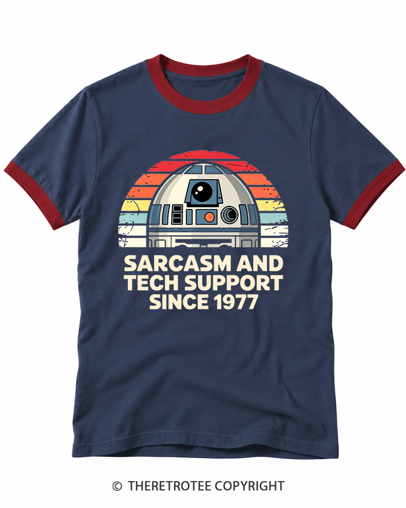 TheRetroTee Sarcasm And Tech Support Since 1977 Ringer T-shirt