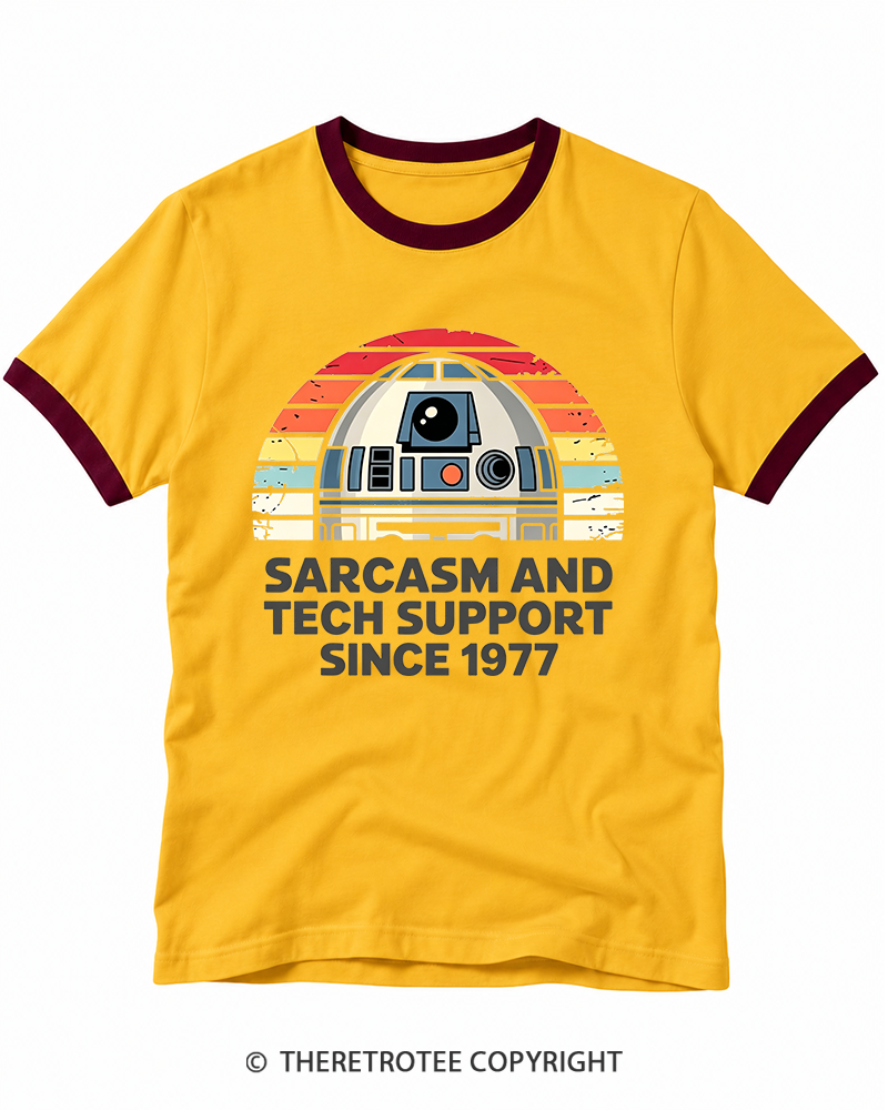 TheRetroTee Sarcasm And Tech Support Since 1977 Ringer T-shirt