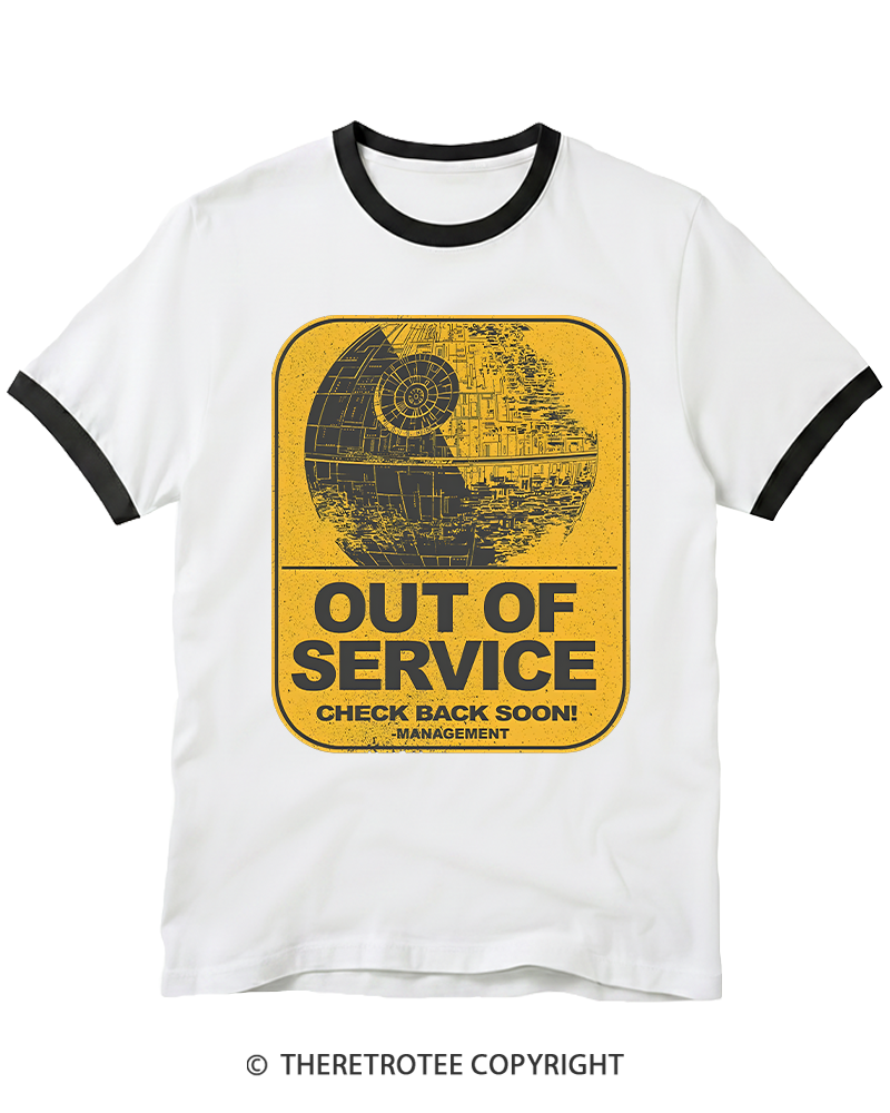 TheRetroTee Out Of Service 1980s Ringer T-shirt