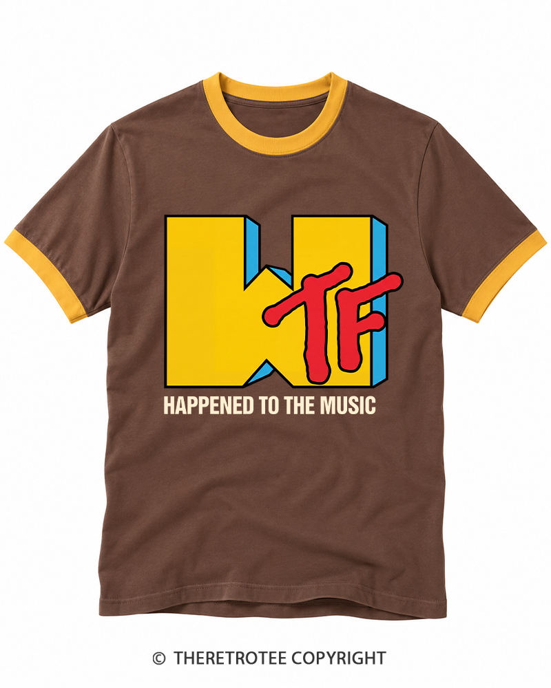 TheRetroTee WTF Happened To Music 1980s Ringer T-shirt