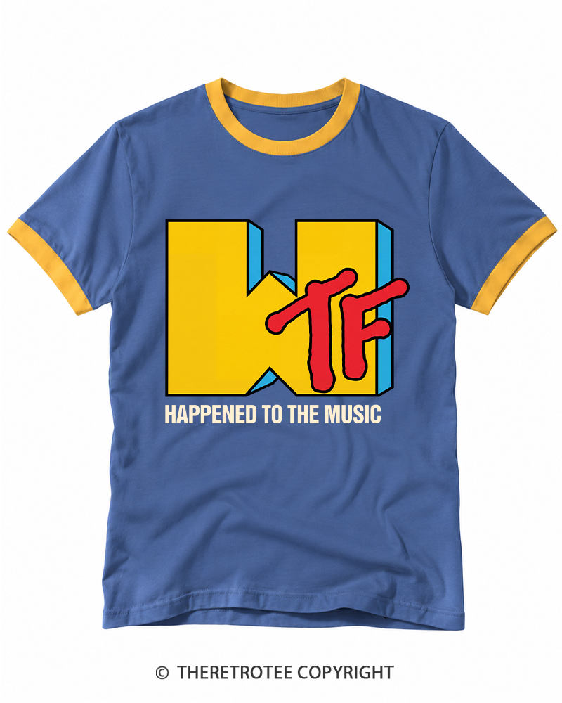 TheRetroTee WTF Happened To Music 1980s Ringer T-shirt