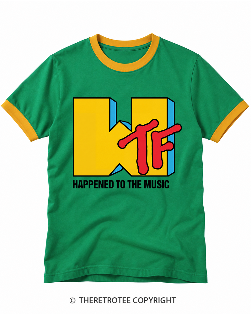 TheRetroTee WTF Happened To Music 1980s Ringer T-shirt