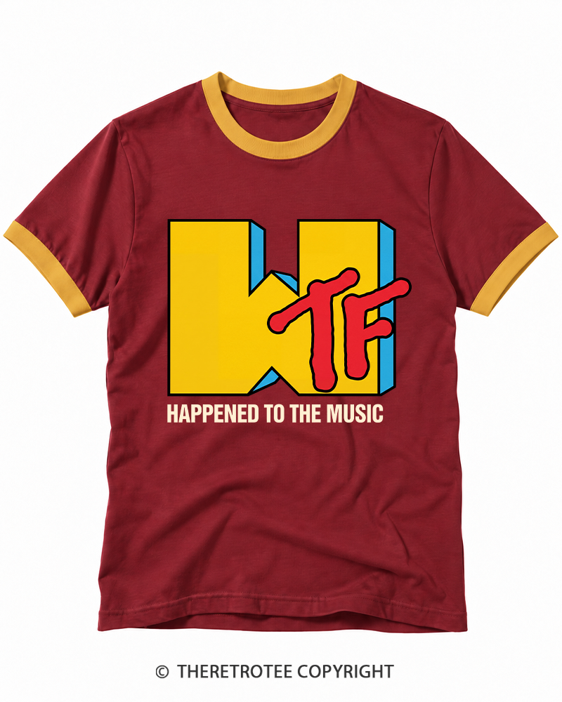 TheRetroTee WTF Happened To Music 1980s Ringer T-shirt