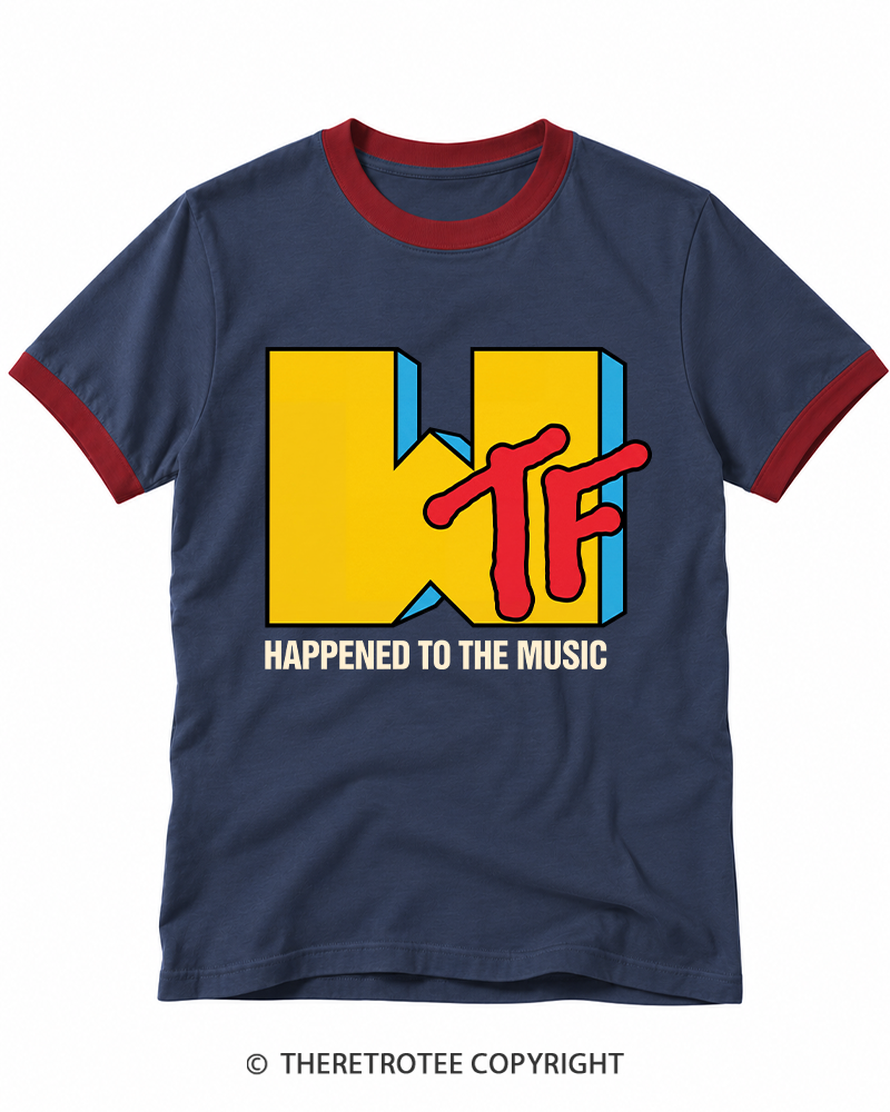 TheRetroTee WTF Happened To Music 1980s Ringer T-shirt