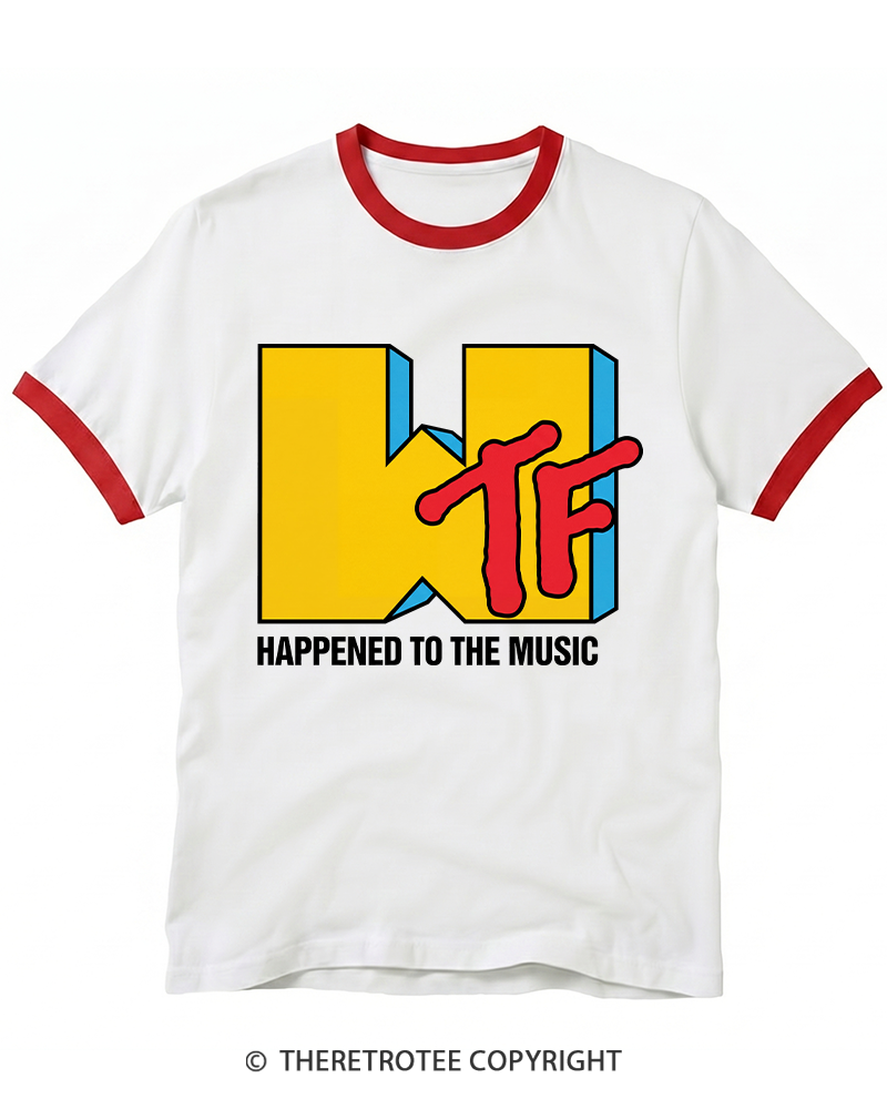 TheRetroTee WTF Happened To Music 1980s Ringer T-shirt