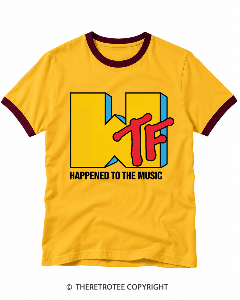 TheRetroTee WTF Happened To Music 1980s Ringer T-shirt