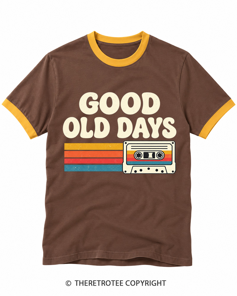 TheRetroTee Old Days Vintage Mixtape Ringer T-shirt