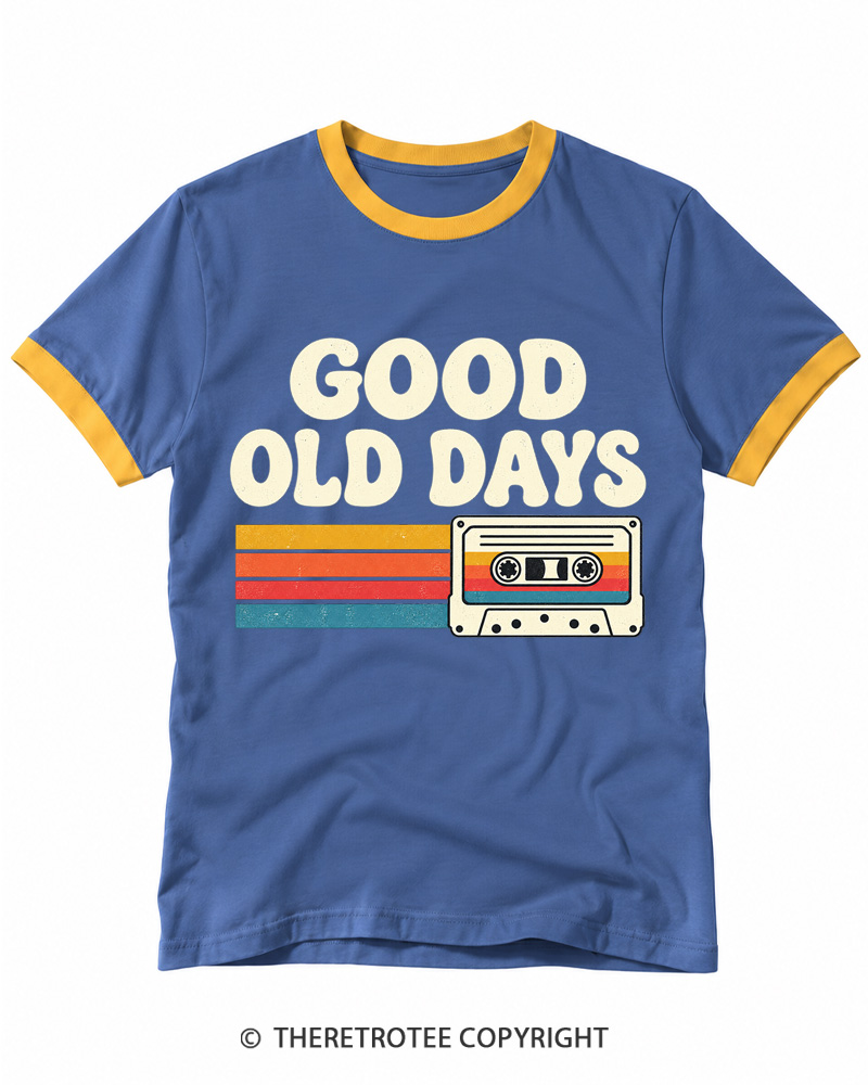 TheRetroTee Old Days Vintage Mixtape Ringer T-shirt