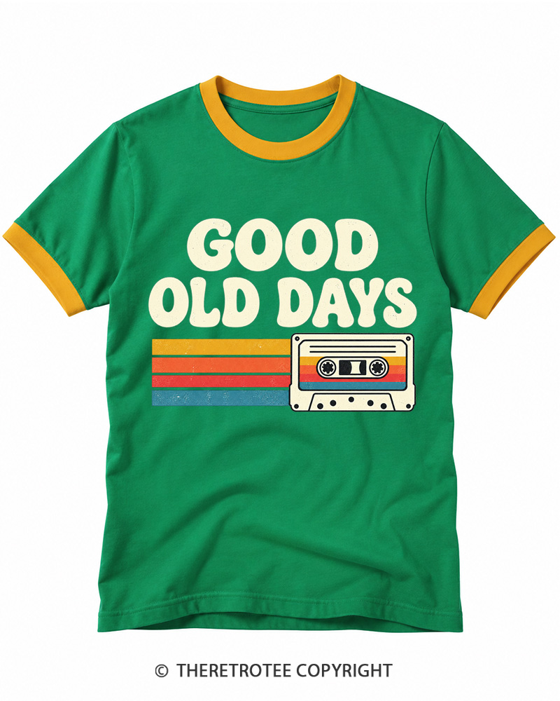 TheRetroTee Old Days Vintage Mixtape Ringer T-shirt