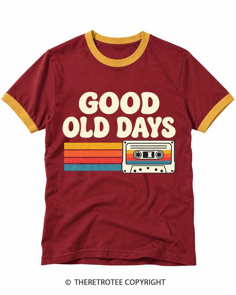 TheRetroTee Old Days Vintage Mixtape Ringer T-shirt