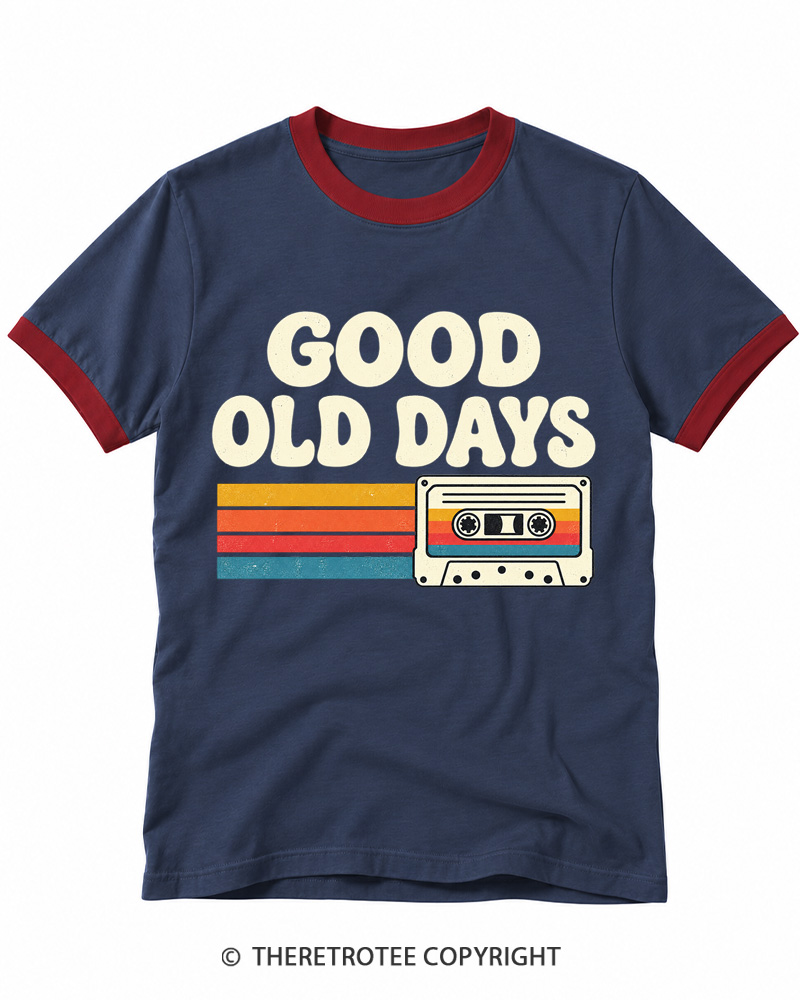 TheRetroTee Old Days Vintage Mixtape Ringer T-shirt