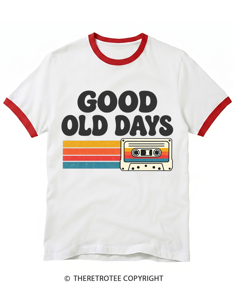 TheRetroTee Old Days Vintage Mixtape Ringer T-shirt