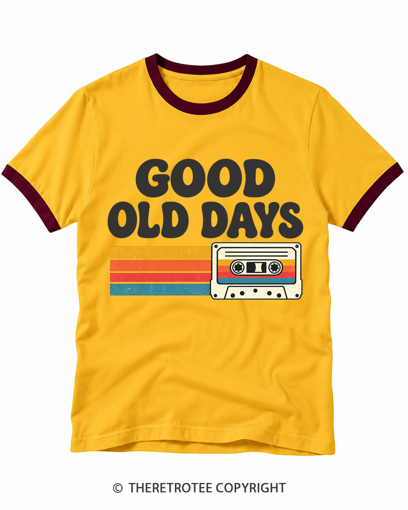 TheRetroTee Old Days Vintage Mixtape Ringer T-shirt