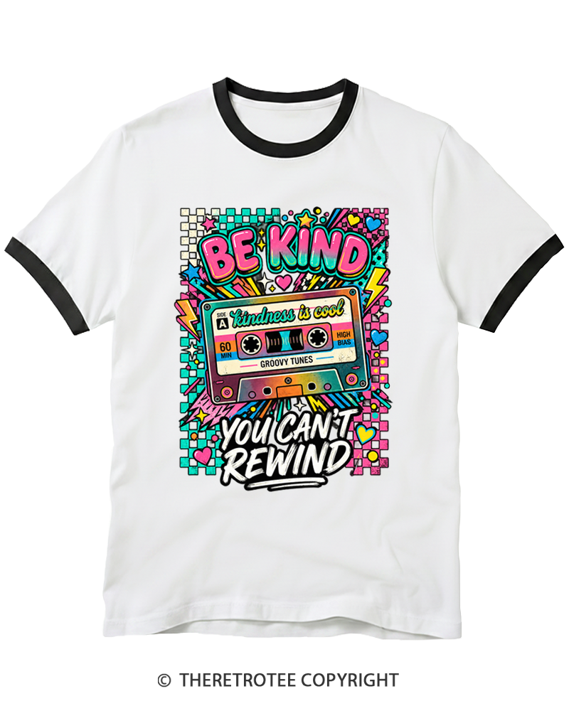 TheRetroTee Be Kind You Cant Rewind Ringer T-shirt