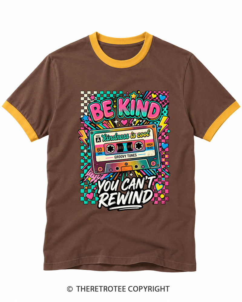 TheRetroTee Be Kind You Cant Rewind Ringer T-shirt