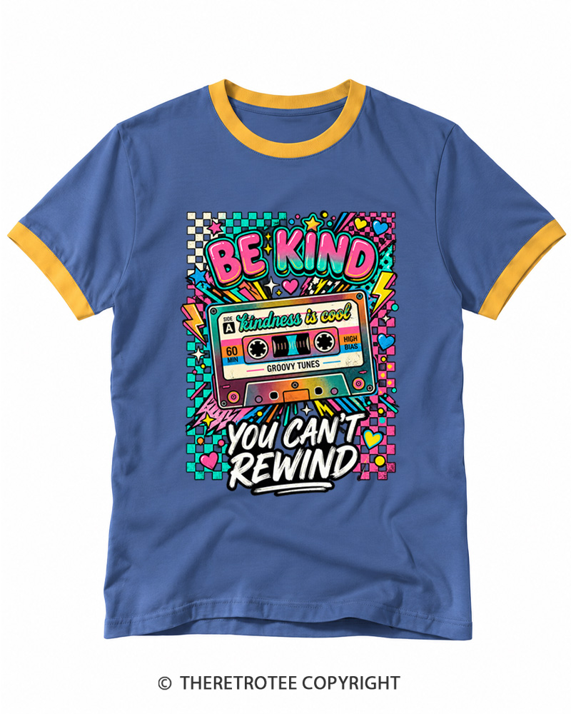 TheRetroTee Be Kind You Cant Rewind Ringer T-shirt