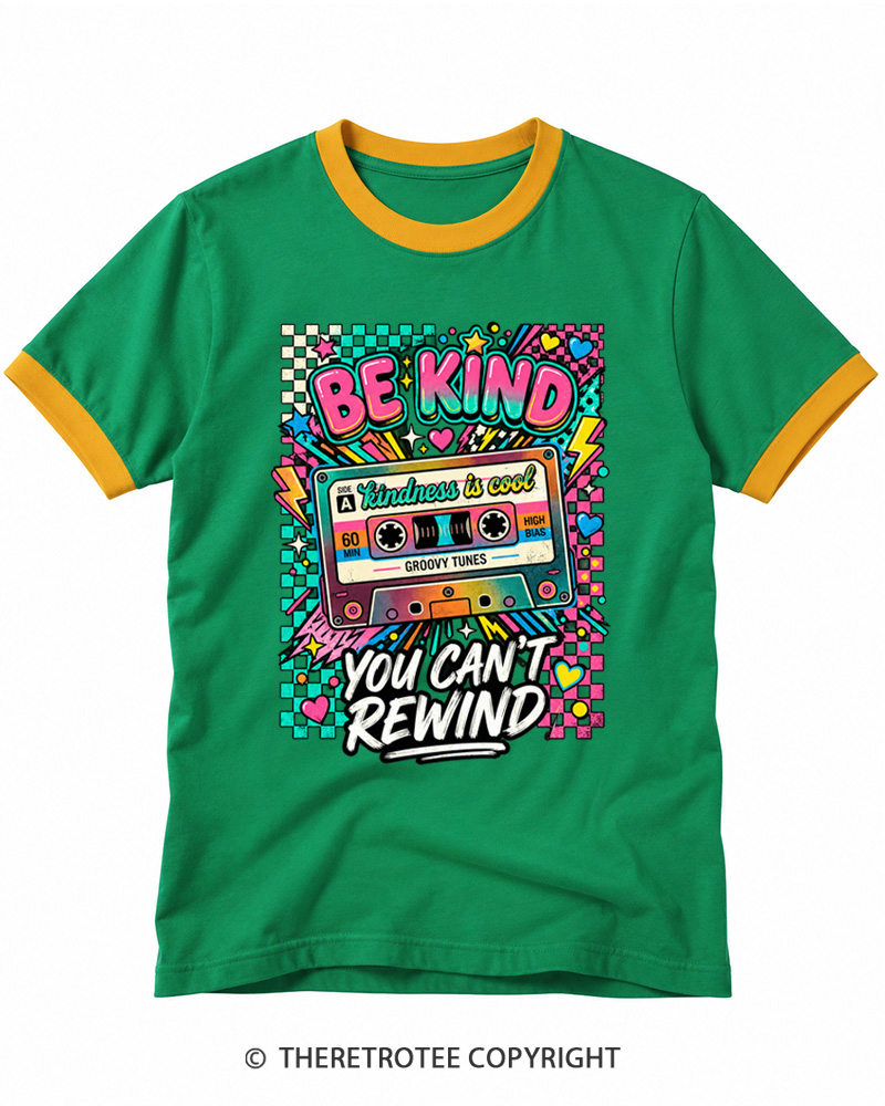 TheRetroTee Be Kind You Cant Rewind Ringer T-shirt