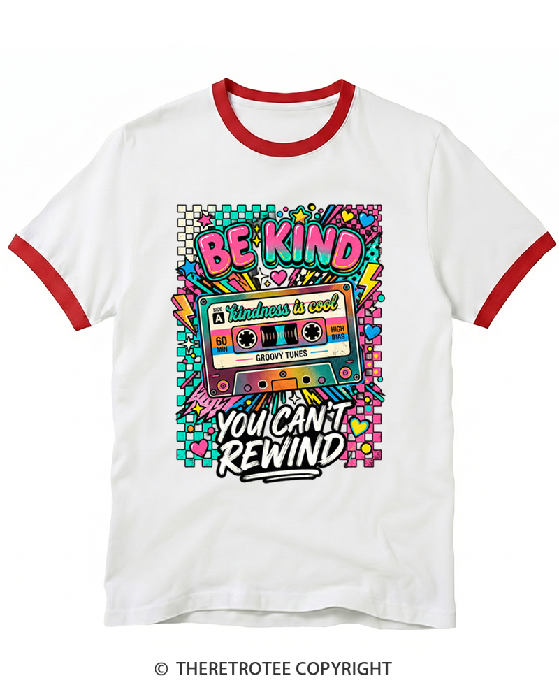 TheRetroTee Be Kind You Cant Rewind Ringer T-shirt