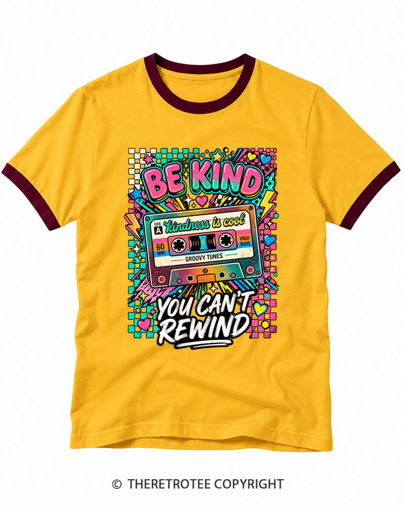 TheRetroTee Be Kind You Cant Rewind Ringer T-shirt