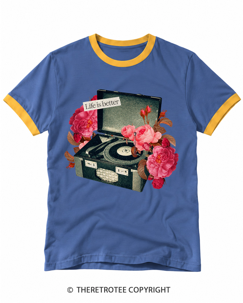 TheRetroTee Life Is Better Ringer T-shirt