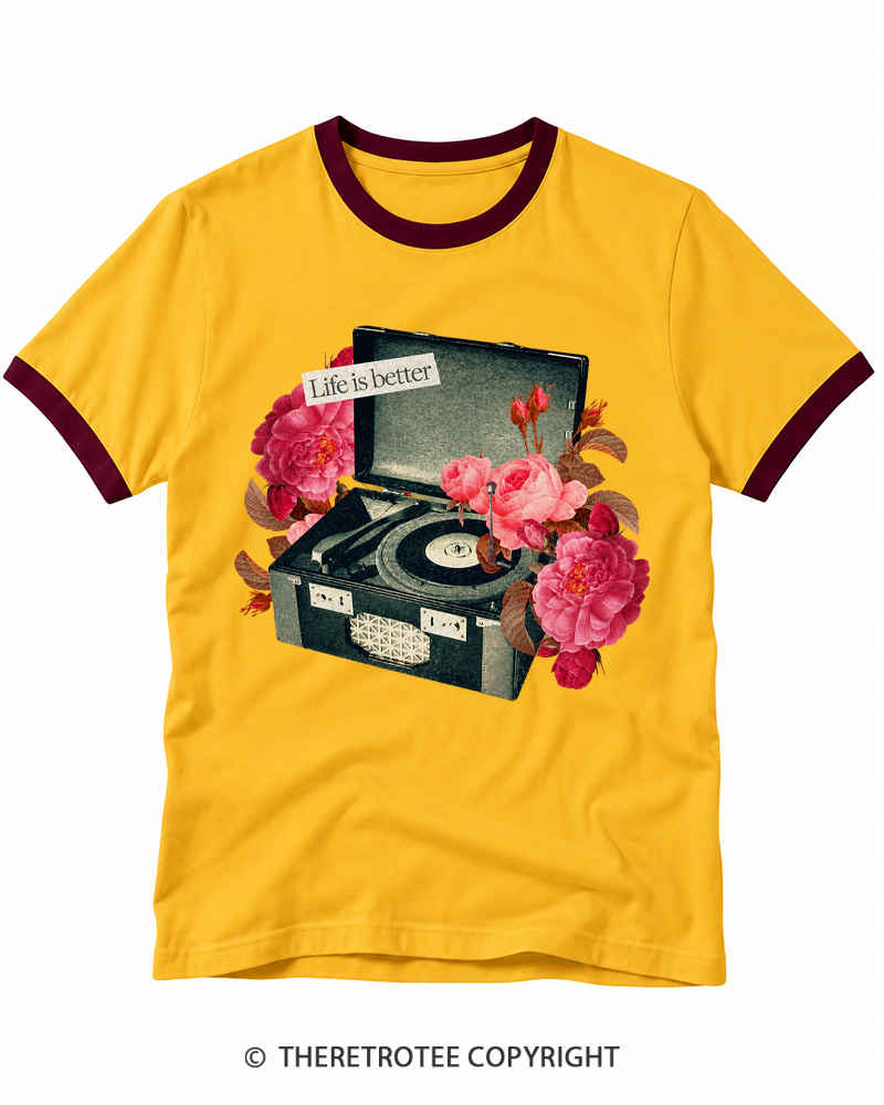 TheRetroTee Life Is Better Ringer T-shirt