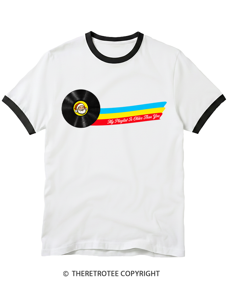 TheRetroTee My Playlist Is Older Than You Ringer T-shirt