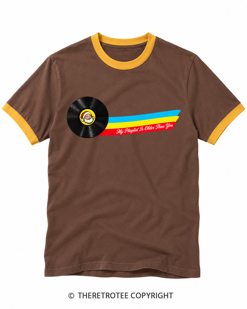 TheRetroTee My Playlist Is Older Than You Ringer T-shirt