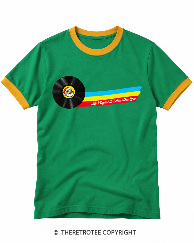 TheRetroTee My Playlist Is Older Than You Ringer T-shirt
