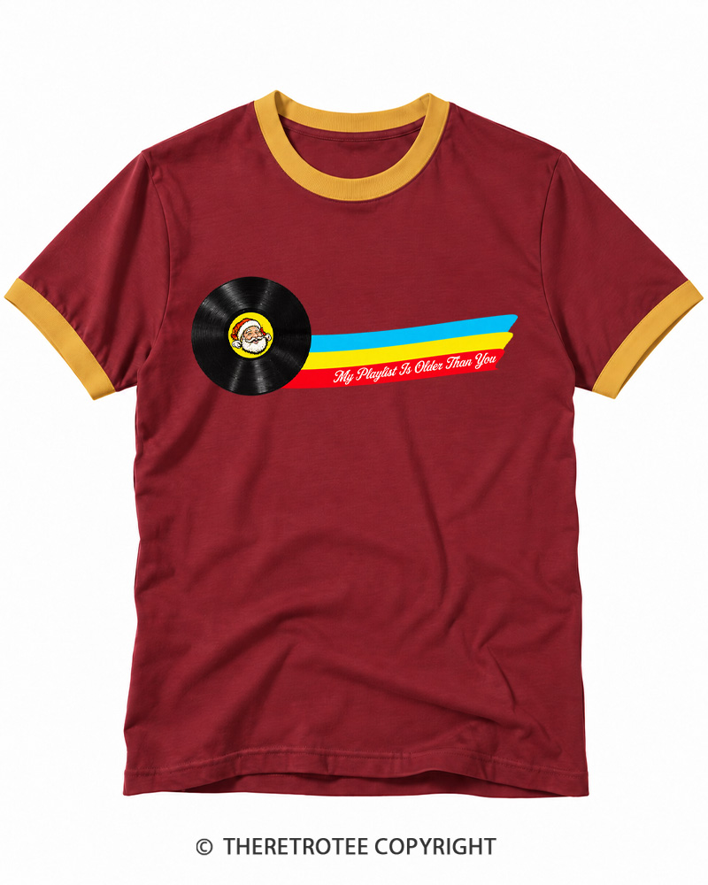 TheRetroTee My Playlist Is Older Than You Ringer T-shirt