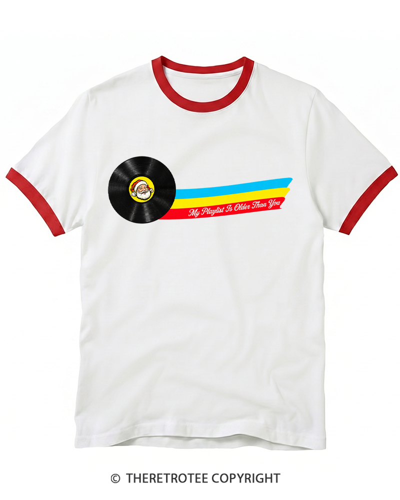 TheRetroTee My Playlist Is Older Than You Ringer T-shirt