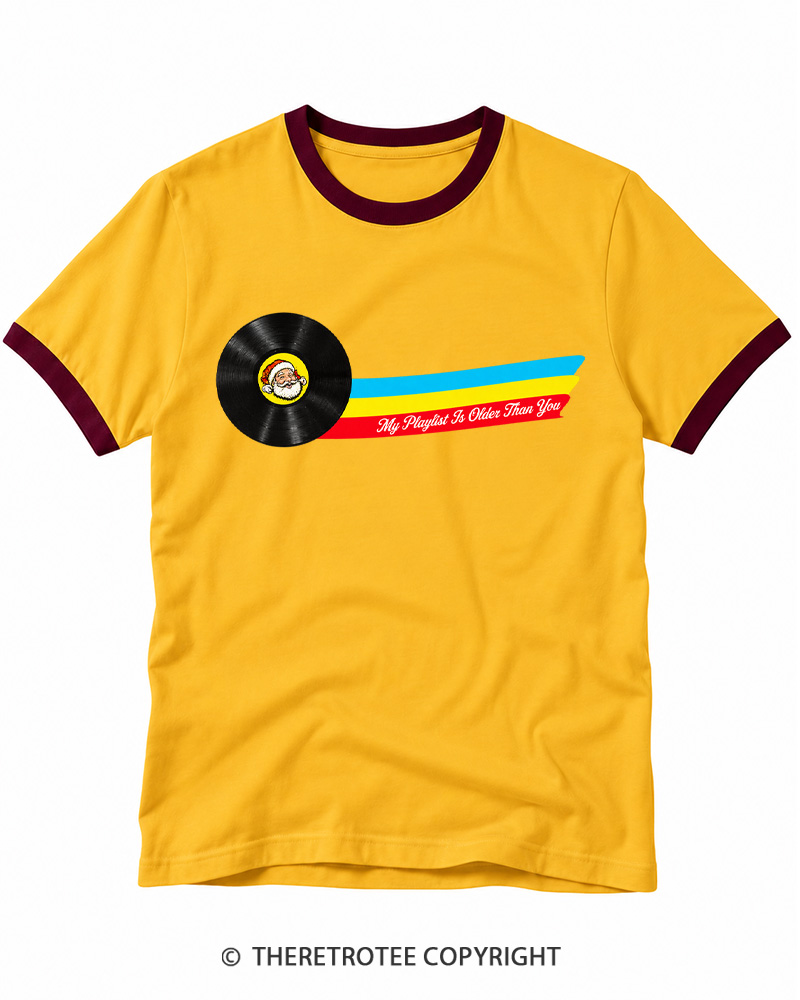 TheRetroTee My Playlist Is Older Than You Ringer T-shirt