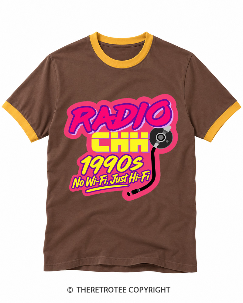 TheRetroTee No Wi-Fi, Just Hi-Fi Ringer T-shirt