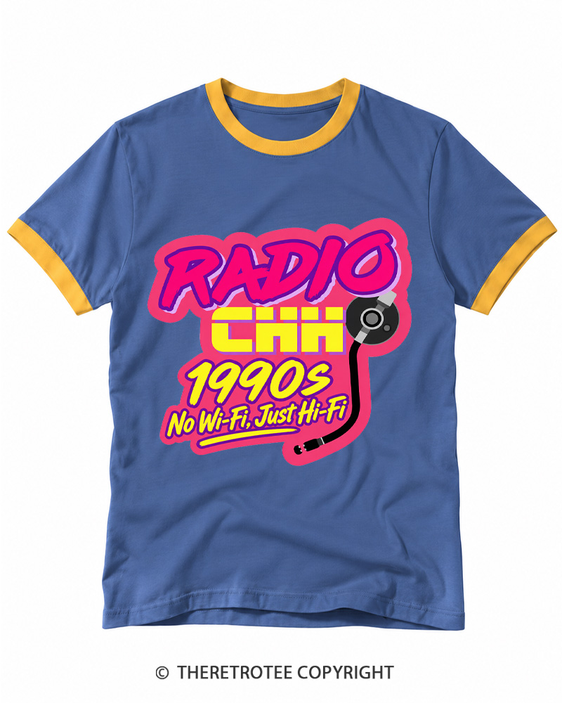 TheRetroTee No Wi-Fi, Just Hi-Fi Ringer T-shirt